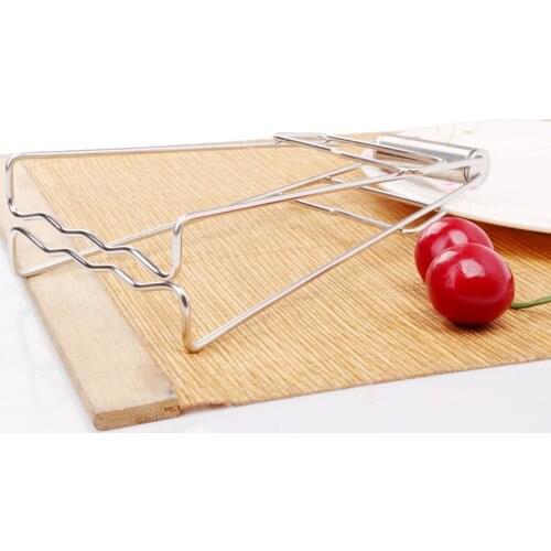 1PC Kitchen Stainless Steel Foldable Dish Plate Bowl Clip Pots Gripper Crockery Holder Clamp Tongs Claw Holder Lifting PK 002