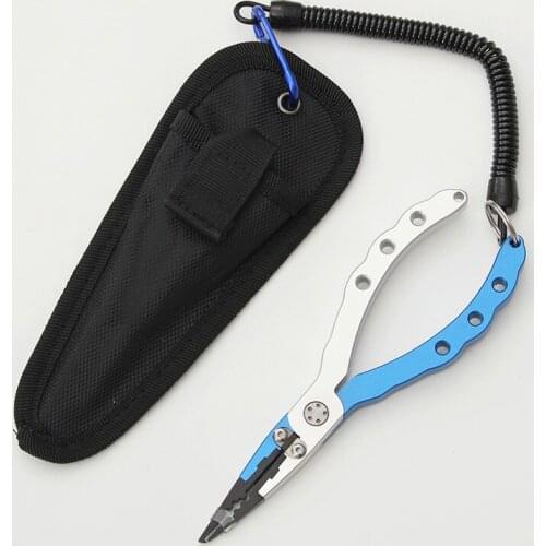 1 Pcs Liansen fishing gear, Luya pliers, tungsten steel space aluminum, fishing pliers, fishing tools 18cm curved handle