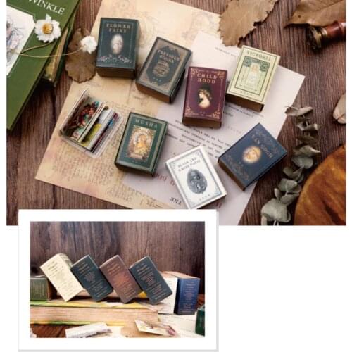 100 Sheets Nice Gift Retro Style Journal Stickers Diary Decoration DIY Scrapbook School Supplies Card Paper Sticker Bag