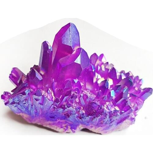 380g Purple Aura Bismuth Titanium Coated Quartz Crystal Cluster Drusy Mineral Specimen Angel Aura Cluster Home Decoration