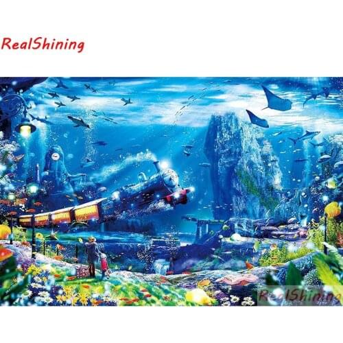 5D Diy Diamond Painting full Square Diamond Cross Stitch Diamond Embroidery Fantasy train picture for room Decor H2088