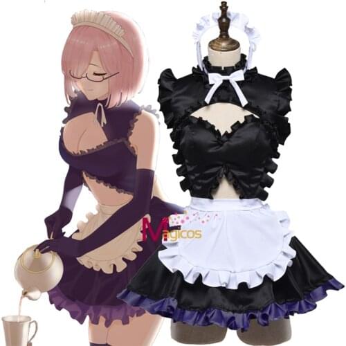 Anime Fate Grand Order FGO Mash Kyrielight Cosplay Costume Matthew Sexy Tube Tops Maid Apron Dress For Women