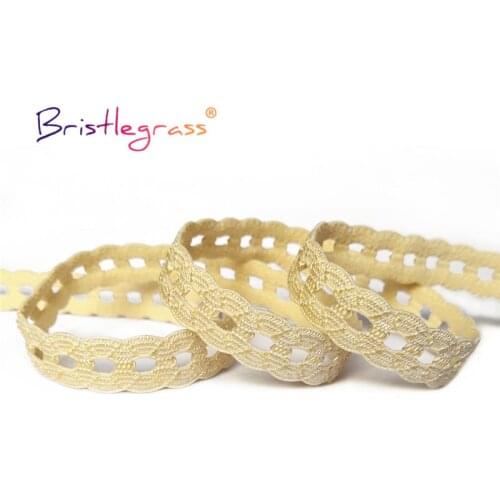 BRISTLEGRASS 2 5 Yard 1/2" 13mm Nude Braided Chain Decorative Lace Trim Elastics Spandex Bands Tapes Headband Dress Sewing Craft