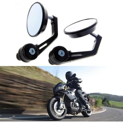 Hot 1Pair Universal 7/8 Inch Handlebar Aluminum Motorcycle Bike Handle Bar End Rearview Side Mirrors BX