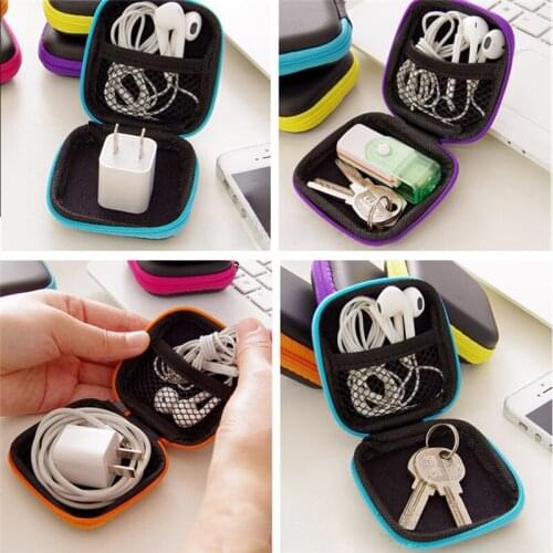 Case Container Coin Headphone Protective Storage Box Colorful Headphone Case Travel Storage Bag For Earphone Data Cable Charger