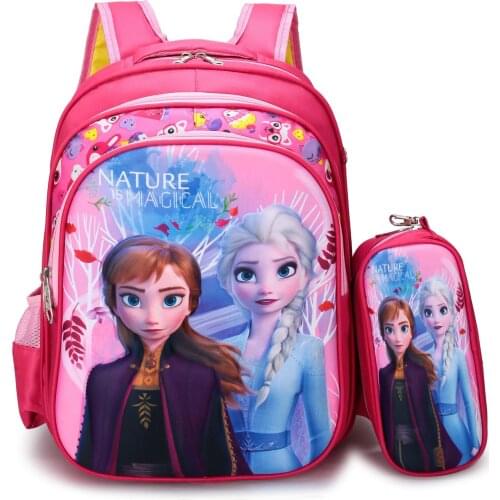 Disney Frozen Schoolbag Childrens Hard Shell Backpack Pencil Case Fashion 3d Pupil School bag baby girls bags