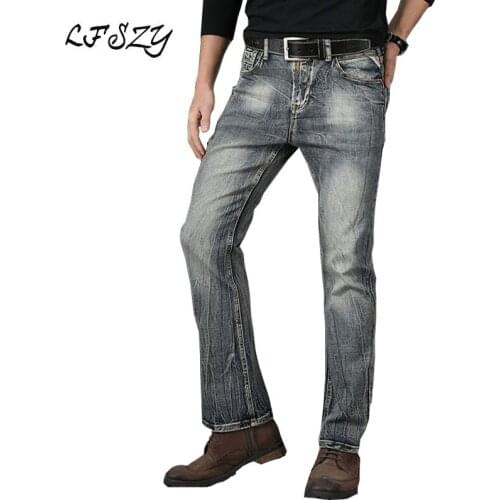 Jeans Men 2020 New Mens Micro Flare Denim Trousers Retro Nostalgic Denim FIared trousers Mens Designer Classic jeans