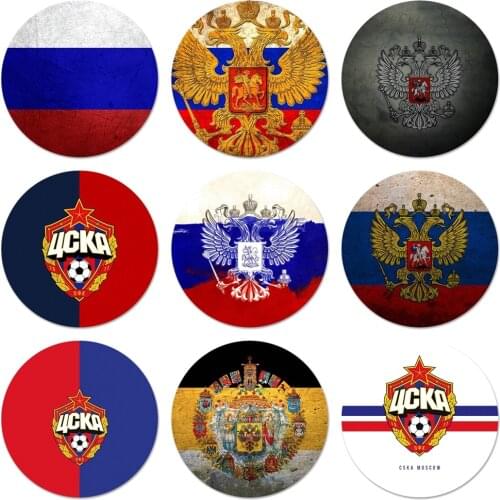 Russia Flag Emblem Futbol Icons Pins Badge Decoration Brooches Metal Badges For Backpack Decoration