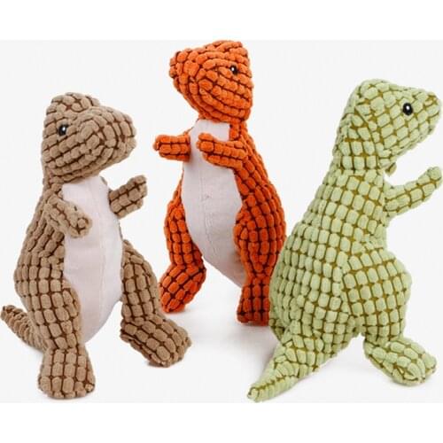 Fleece Plush Dinosaur Pets Dog Tranining Interactive Toys Small Large Dogs Bite Resistant Squeaky Toy Accessories