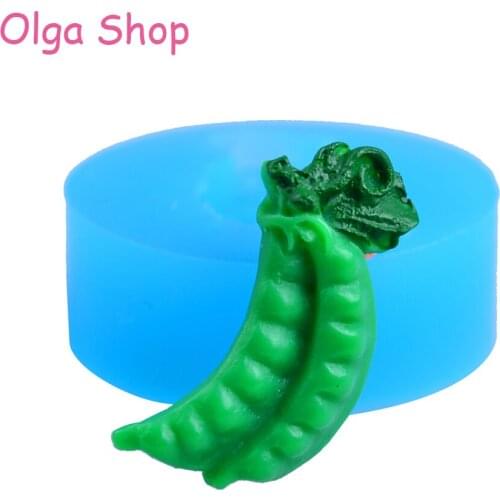 VYL013 Pea Pod Flexible Silicone Mold Clay Push Mold Mini Resin Mold Polymer Clay Charms (Clay Resin Wax Epoxy Gum)