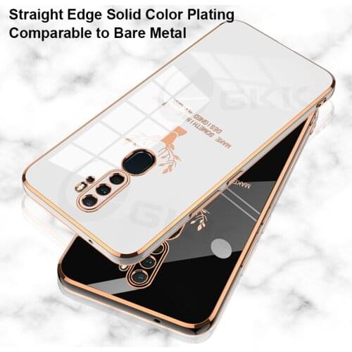 GKK Original Case For OPPO A5 A9 2020 A11 A11X Case Luxury Plating Straight Edge Silicone Protection For OPPO Find X3 Pro Cover