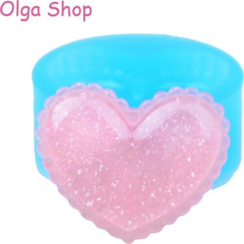 GYL244 26.3mm Lace Heart Silicone Mold - Cupcake Topper Cake Decoration Fondant Resin Jewelry Pendant Making Charm Necklace