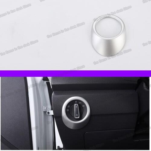 Lsrtw2017 Car Headlight Switch Control Knob Cover Trim Chrome for Volkswagen Vw T-roc 2017 2018 2019 2020 2021 Accessories Auto