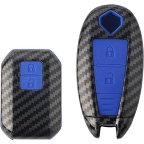 Carbon silicone Car Remote Key Fob Shell Cover Case For Suzuki Vitara Swift Ignis Kizashi SX4 Baleno Ertiga 2016 2017 2018 2019