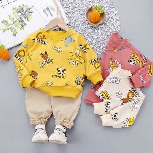 Toddler Clothes Children Baby Boys Clothes Set Autumn Newborn Baby Clothing Long Sleeve Tops Cotton+Pants 2Pcs Infant Sport Suit