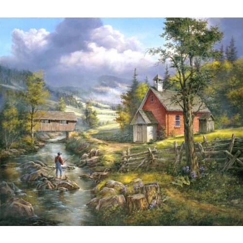 Beautiful landscape art oil painting Summer Time modern artwork for living room bedroom decor