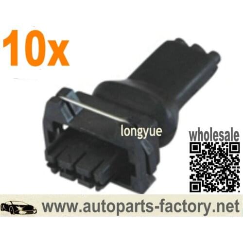 Longyue 10pcs CONECTOR 3 VIAS HALL for VW/FIAT ETE7791 3VIA/SISTHAL Rubber Boot