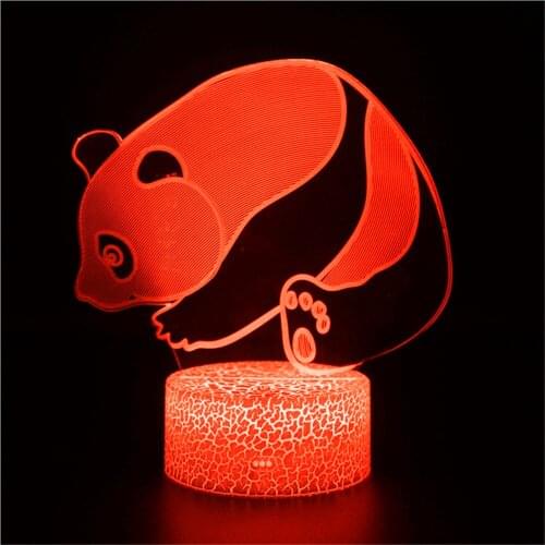 Animal cartoon cute panda usb night light creative colorful led night light home decoration 3D children light Christmas gift