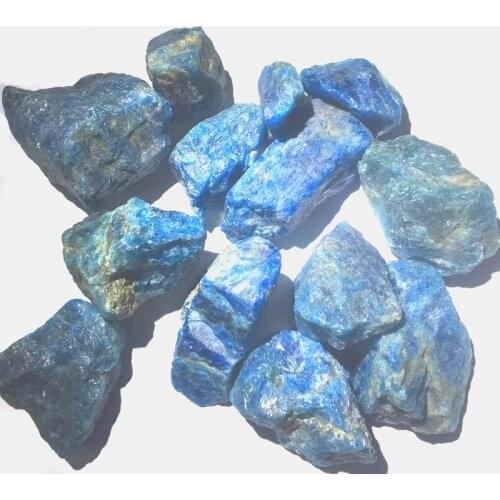 Natural Raw Blue Apatite Rough Stones Crystal Gravel Minerals and Stones Rough Gemstone Specimen