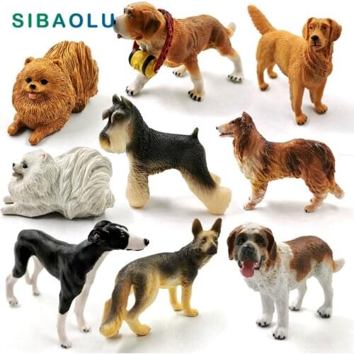 New Wolf Dog Pomeranian Whippet Schnauzer figurine Animal model home decor miniature fairy garden decoration accessories modern