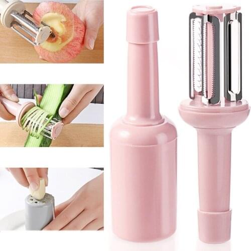 2021 New Arrival Multifunctional 3 in 1 Vegetable Fruit Peeler Parer Cutter Ginger Garlic Grinder Slicer Peeler Kitchen Tool