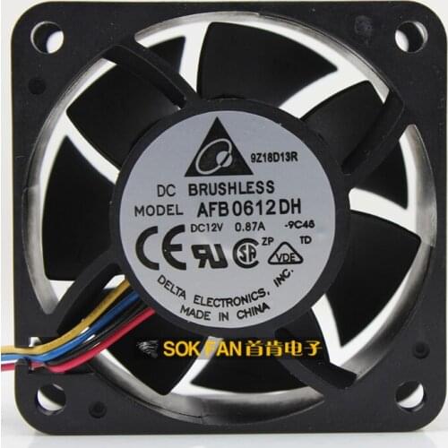 NEW DELTA 6CMCM AFB0612DH 6028 double ball bearing DC12V server high air volume cooling fan