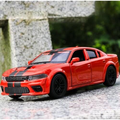 1/36 Alloy Pull Back Charger SRT Hellcat Model Metal Car Toy Diecast Police Toys Vehicles For Collection Childrens Gift