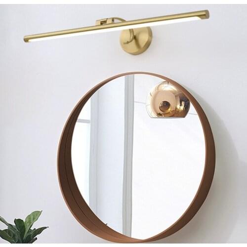 All copper mirror front lamp mirror cabinet Nordic led toilet lamp American bathroom lamp cosmetic lamp Eye Protection Portable