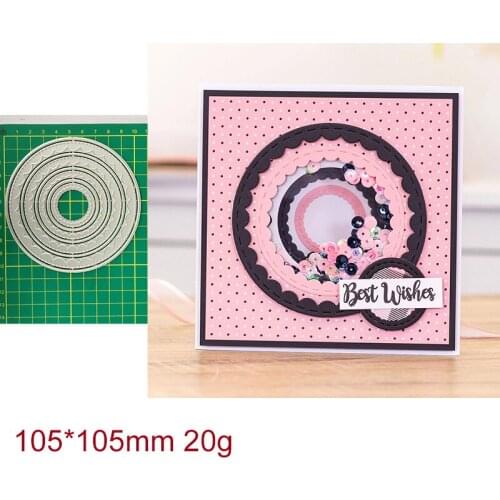 Circle Pattern Border Frame 2021 New Metal Cutting Dies Knife Mould Scrapbook Album Greeting Card Decoration DIY Handmade Art