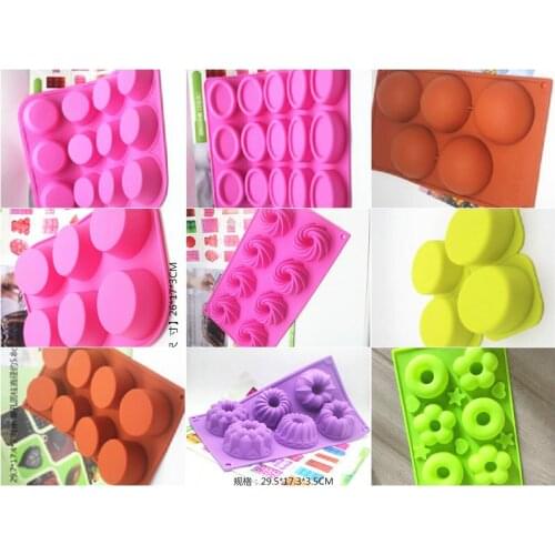 Silicone chocolate mould ice cube tray donut circle mold baking tools round hole oval cylinder series
