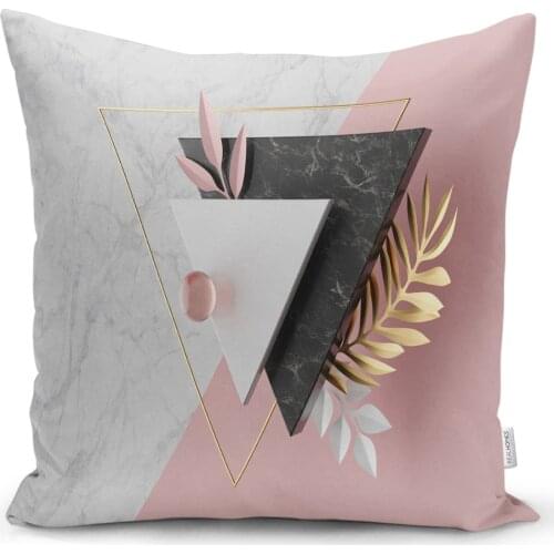 Modern Triangle Marble Patterned 3D Digital Printed Cushion Pillow Decorate Case Good Quality Stylish Home Garden Room Kitchen Gift Convenient Modern