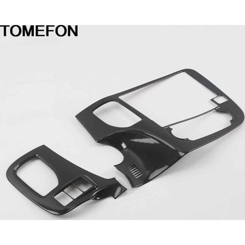 TOMEFON For Mitsubishi Outlander 2016 2017 Interior Front AC Vents Outlet + Navigation Box Cover Trim ABS Original Plant Lines