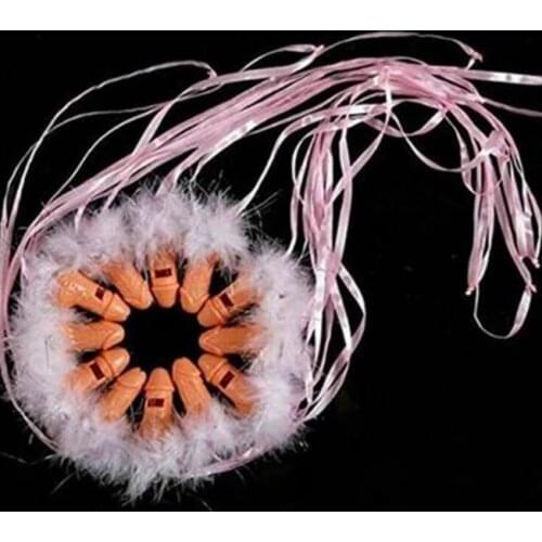 Funny Whistle Fur necklace for Bride to be Hen Party Night Accessory Game Photo Props with pink rope party favors gifts