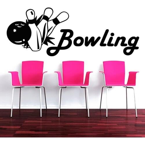 Bowling Sport Wall Decal Bowling Game Balloons Skittles Vinyl Sticker Home Interior Design for Nursery Bedroom Decoration X433