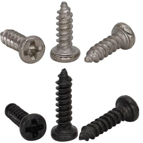 M2.3 M2.3*10/12/14 M2.3x10/12/14 Ni Plated Black Carbon Steel DIN7981 Phillips Cross Recessed Round Pan Head Self Tapping Screw