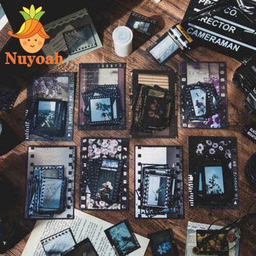 30pcs PET Vintage Film Aesthetic Stickers Journal Flower Scrapbooking Junk Decorative Label Stickers Diary Label Notebooks