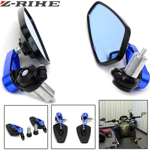 Universal 7/8"" 22mm handle bar motorcycle bar end mirror Motorcycle Mirror For honda yamaha Kawasaki z750 Suzuki Ducati BMW