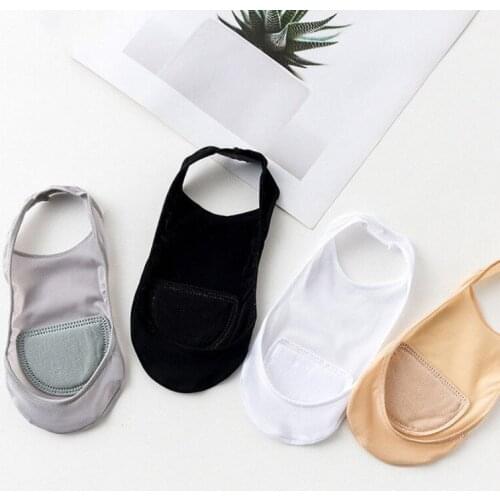 Women Invisible Socks Shallow Half Feet Liner Non-Slip Ice Silk Sling Boat Socks Front Palm Pad Thin Summer High Heels Socks