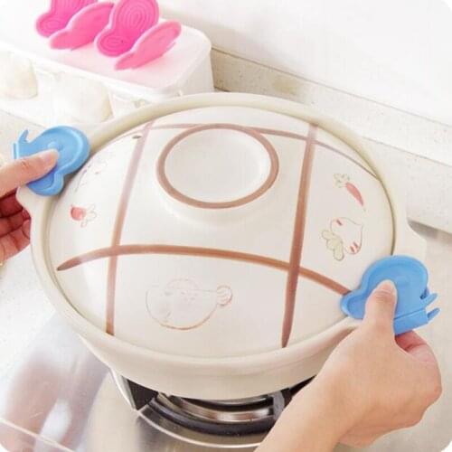 1pcs Cute Butterfly Silicone Oven Mitt Cooking Tool Silicone Clip Heat Insulation Non-slip Gadgets Plate Pot Holder Kitchen Tool