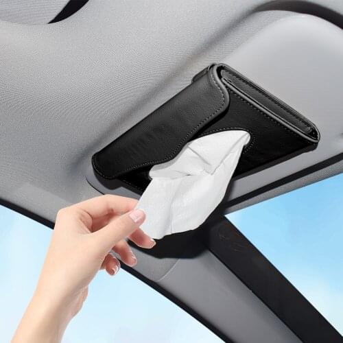 1 Pcs Universal Car Tissue Box Towel Sets Car Sun Visor Tissue Box Holder Face Mask Storage Box Decoration For Car Accessories