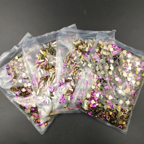 1440pcs/Bag Wholesale Red Flame Nail Art Rhinestones Flatback Gold Bottom Glass Strass Colorful Crystal Rhinestones For Diy De