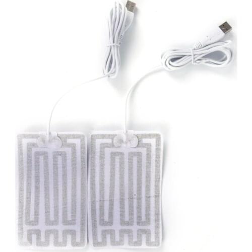 2pcs Electric Infrared Fever Heat Mat Winter Warm Arm Waist Heat Glove 5V Carbon Fiber Heating Pad USB Heating Film