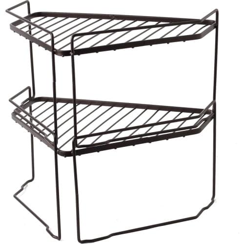 2PCS Bathroom Storage Rack 1 Tier Spice Seasoning Rack Kitchen Organizer Counter Corner Shelf Countertop Shower Caddy Corner