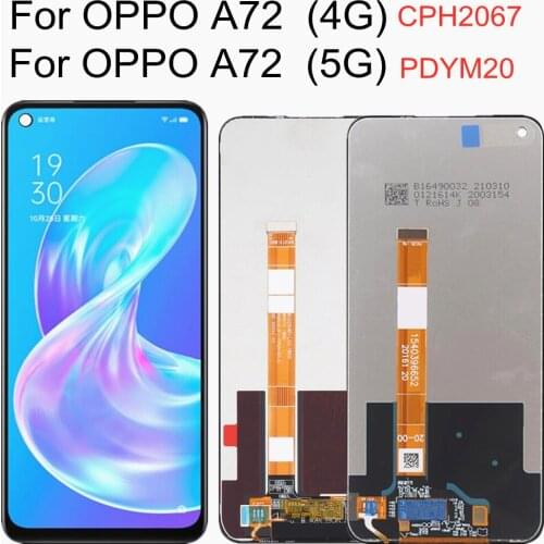 6.5" lcd For OPPO A72 5G 2020 PDYT20 LCD Display Touch Screen Digitizer Assembly Replacement For OPPO A72 4G CPH2067 LCD