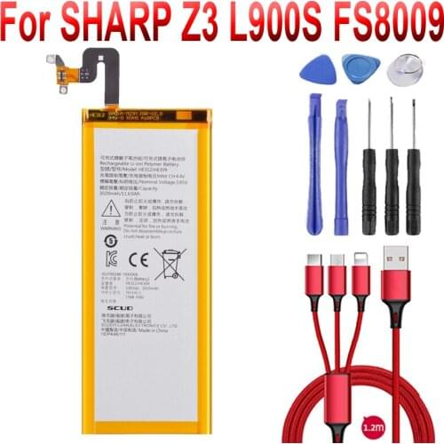 3020mAh HE312 HE309 Battery for SHARP Z3 L900S FS8009 Batteries Bateria
