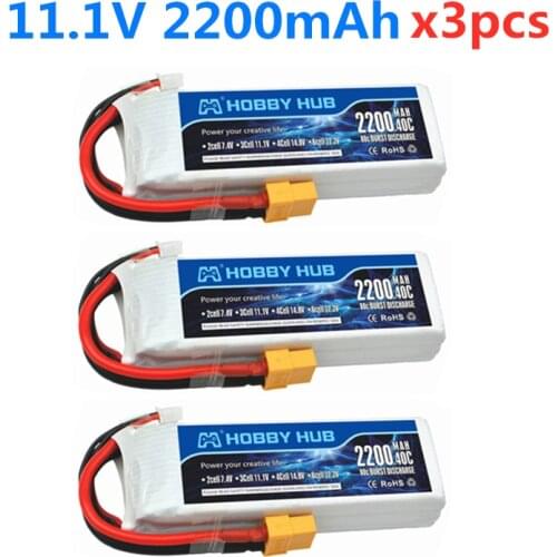 3PCS/lot Lipo Battery 3S 11.1v 2200mAh 40C LiPo Battery 803496 XT60/T/JST Plug For RC Car Airplane Helicopter 11.1v Rechargeable