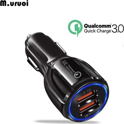 M.uruoi Car USB Charger Quick Charge 3.0 2.0 Phone Charger 2 Port USB Fast Car Charger For Mobile Phone Tablet Car-Charger Dual