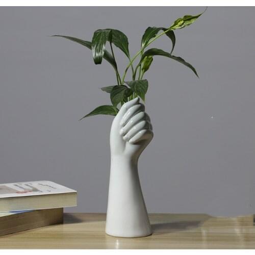 Hands Ceramic White Vase Decor Blender No Plant Flower 1pc Hydroponics Cemetery Stand Unique Vases Office Table