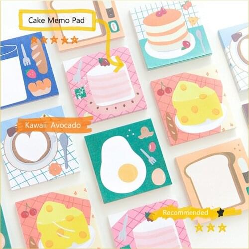 Mohamm 50 Pcs/lot Kawaii Bear Cake Notepad Cute Cartoon Memo Pad School Supplies Paper Stationary Office Decoration Accessories