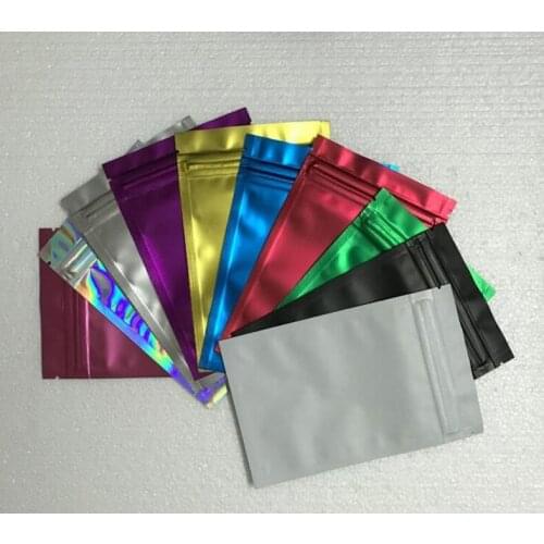 8.5*13cm Colored Aluminum Foil Self Seal Zipper Plastic Bag Packaging For Food Snack Storage Matte Mylar Mylar Baggies